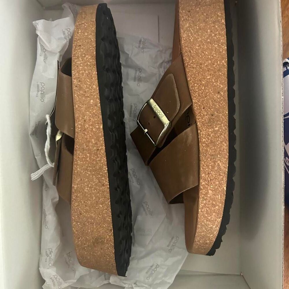 Birkenstock Women's Brown and Tan Sandals - Picture 2 of 7